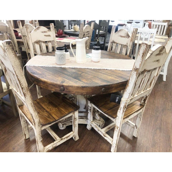 Olde White Round Dining Set